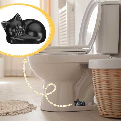 Wonderjune ceramic cat screw cover in black protects bolts and adds decorative charm.