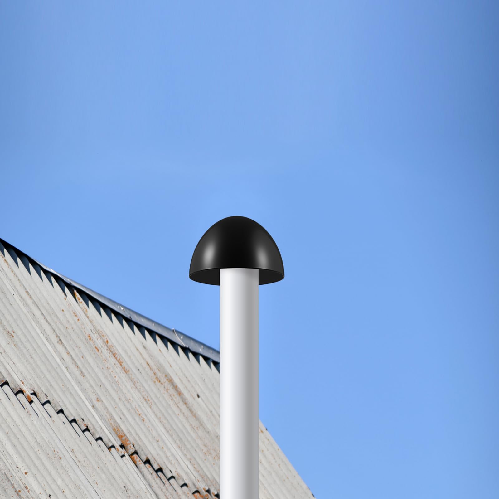 Wonderjune exterior vent cap installation for 1.5–3-inch PVC pipes.
