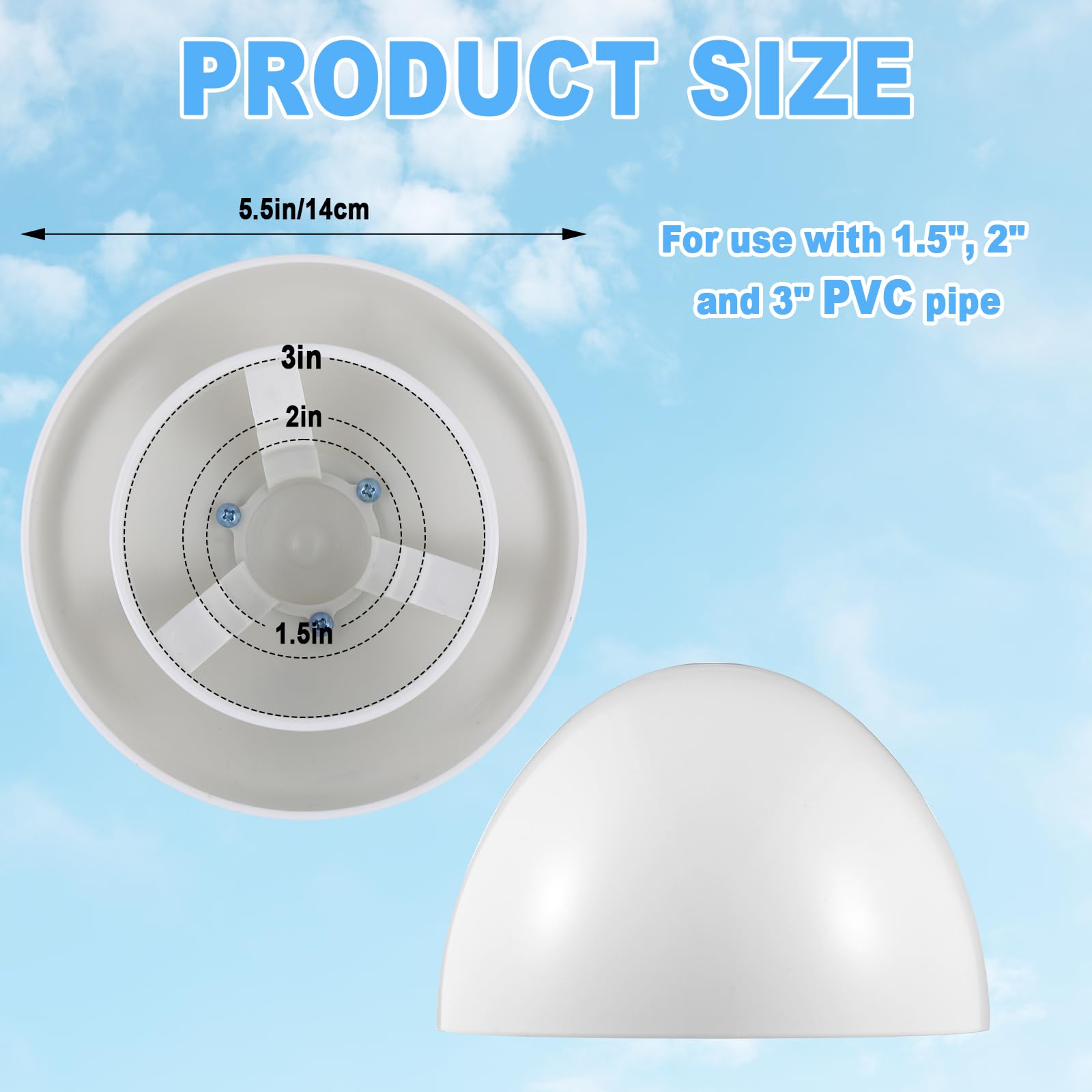Closeup of Wonderjune hemispherical roof vent cap showing weather-resistant ASA finish.