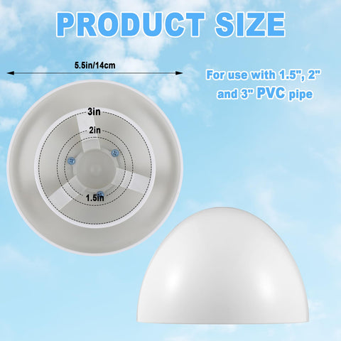 Closeup of Wonderjune hemispherical roof vent cap showing weather-resistant ASA finish.