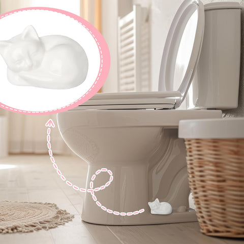 Ideal housewarming gift: Wonderjune cat decorative bolt caps for bathrooms.
