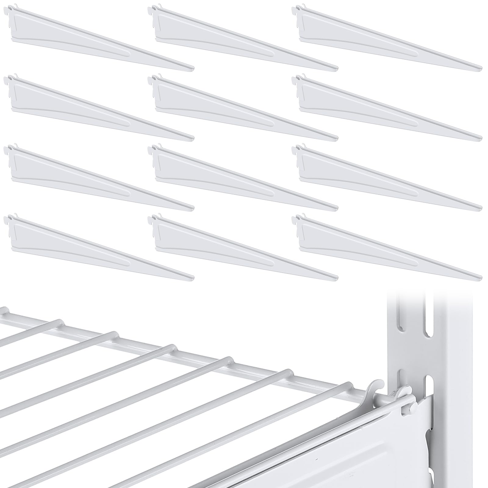 Wonderjune locking shelf bracket 16-inch secures deep shelves for stable storage.