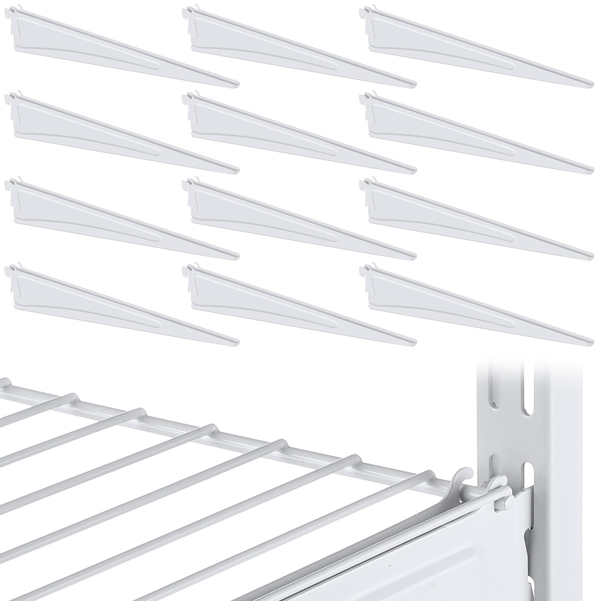 Wonderjune locking shelf bracket 16-inch secures deep shelves for stable storage.