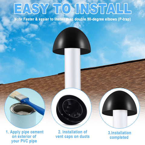 Wonderjune vent cap for 3-inch pipes provides durable exterior protection.