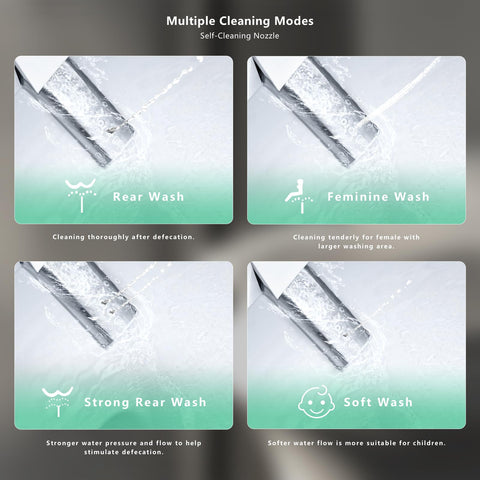 WONDERSKY elongated bidet seat warm water control optimizes cleansing comfort