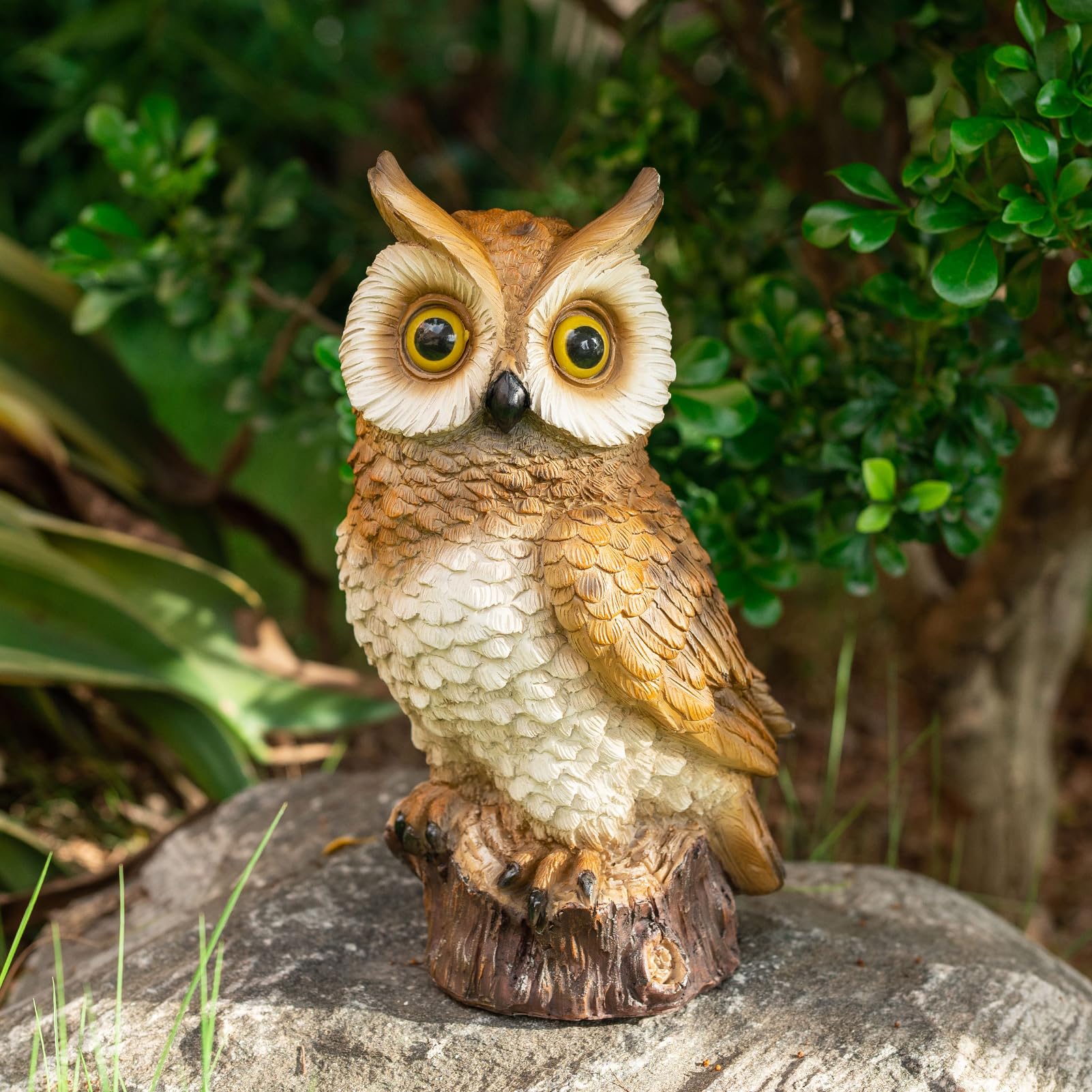 WONDHOME brown owl garden decor adds charm to yard and porch.