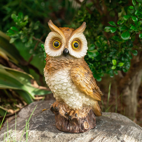 WONDHOME brown owl garden decor adds charm to yard and porch.