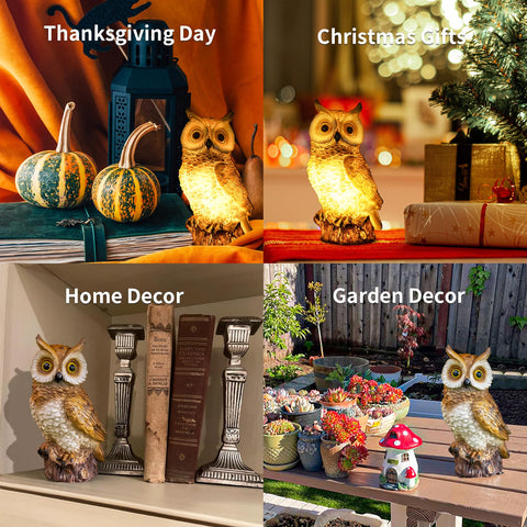 WONDHOME garden gift owl statue suits housewarming and holidays.