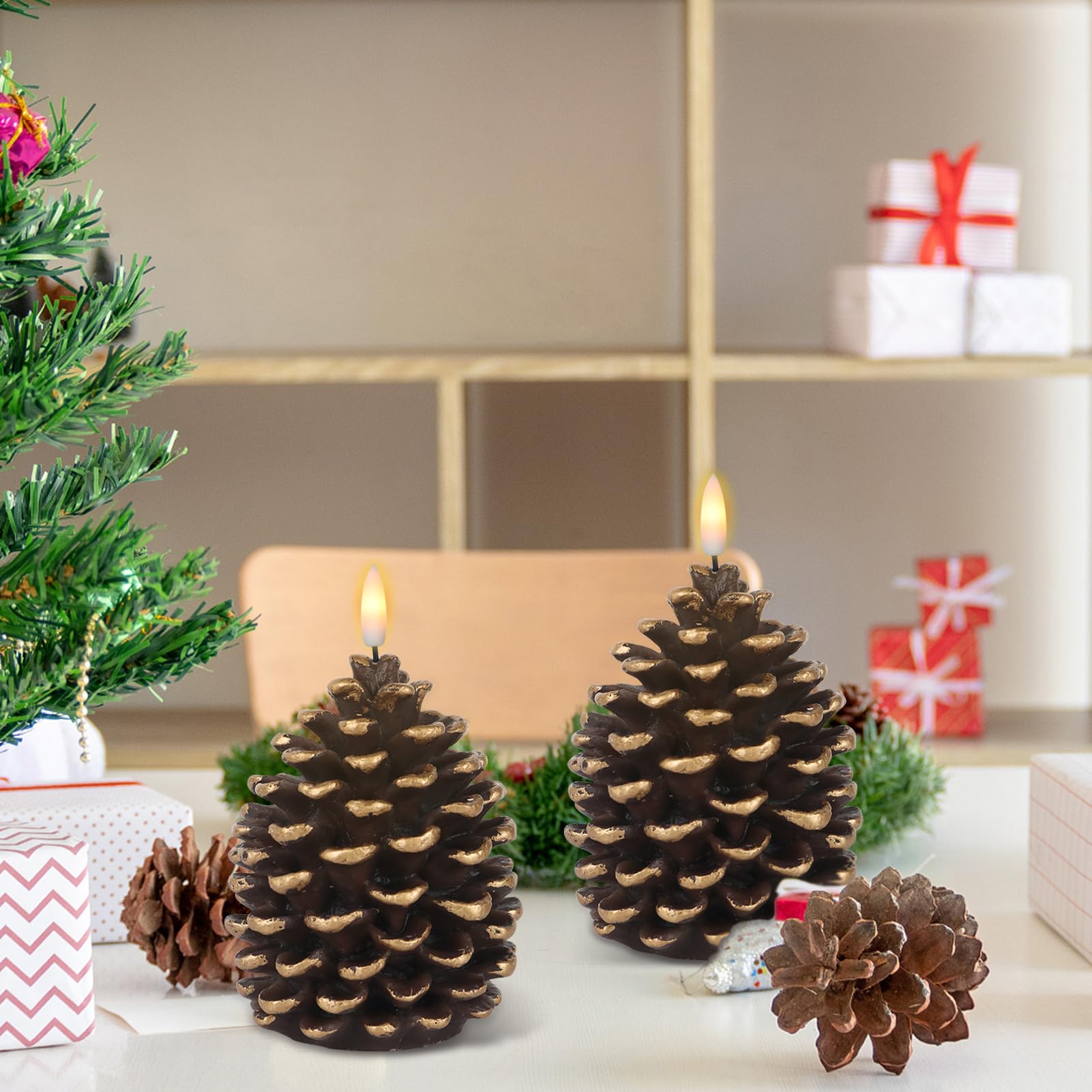 Wondise real-wax pine cone shells offer natural texture and authentic look.