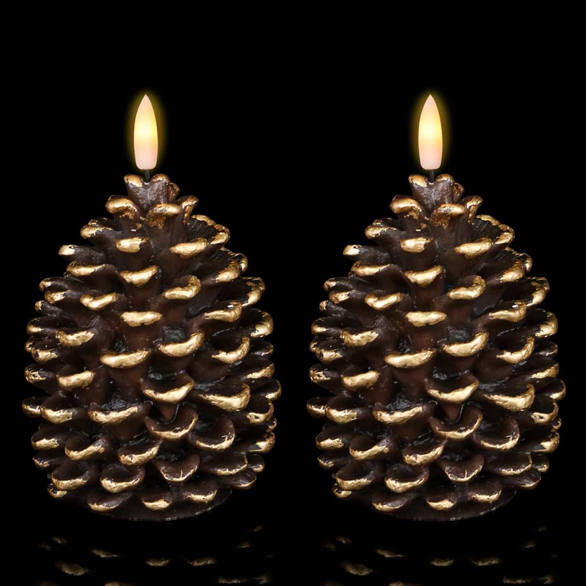 Wondise pine cone flameless candles with timer provide safe, cozy lighting for holidays.