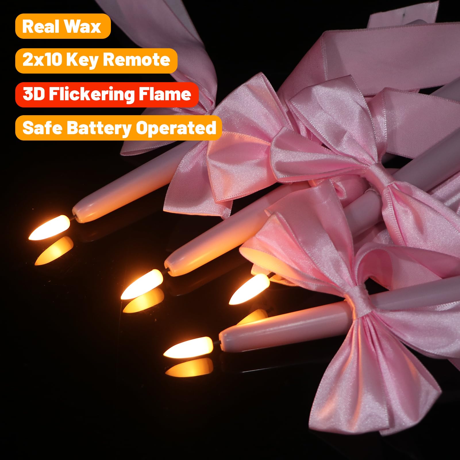 Wondise LED candle with 3D wick flame effect for realistic ambiance