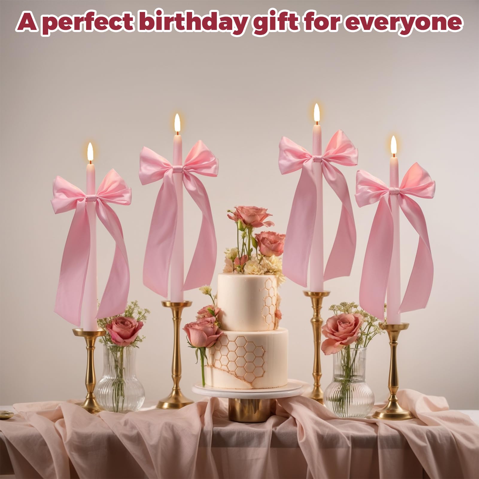 Wondise pink flameless candles ideal for birthdays, weddings, and anniversaries