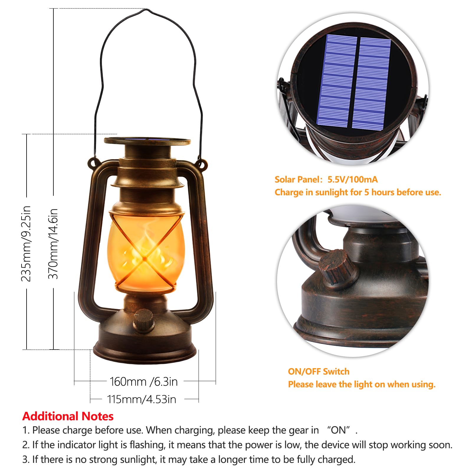 Wondrastical outdoor IP65 bronze lantern withstands rain while adding vintage charm