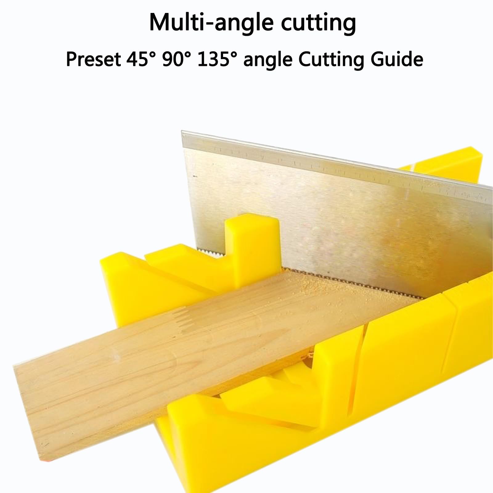 Wonglea mitre box shows 45° and 90° angle cuts for precise corners.