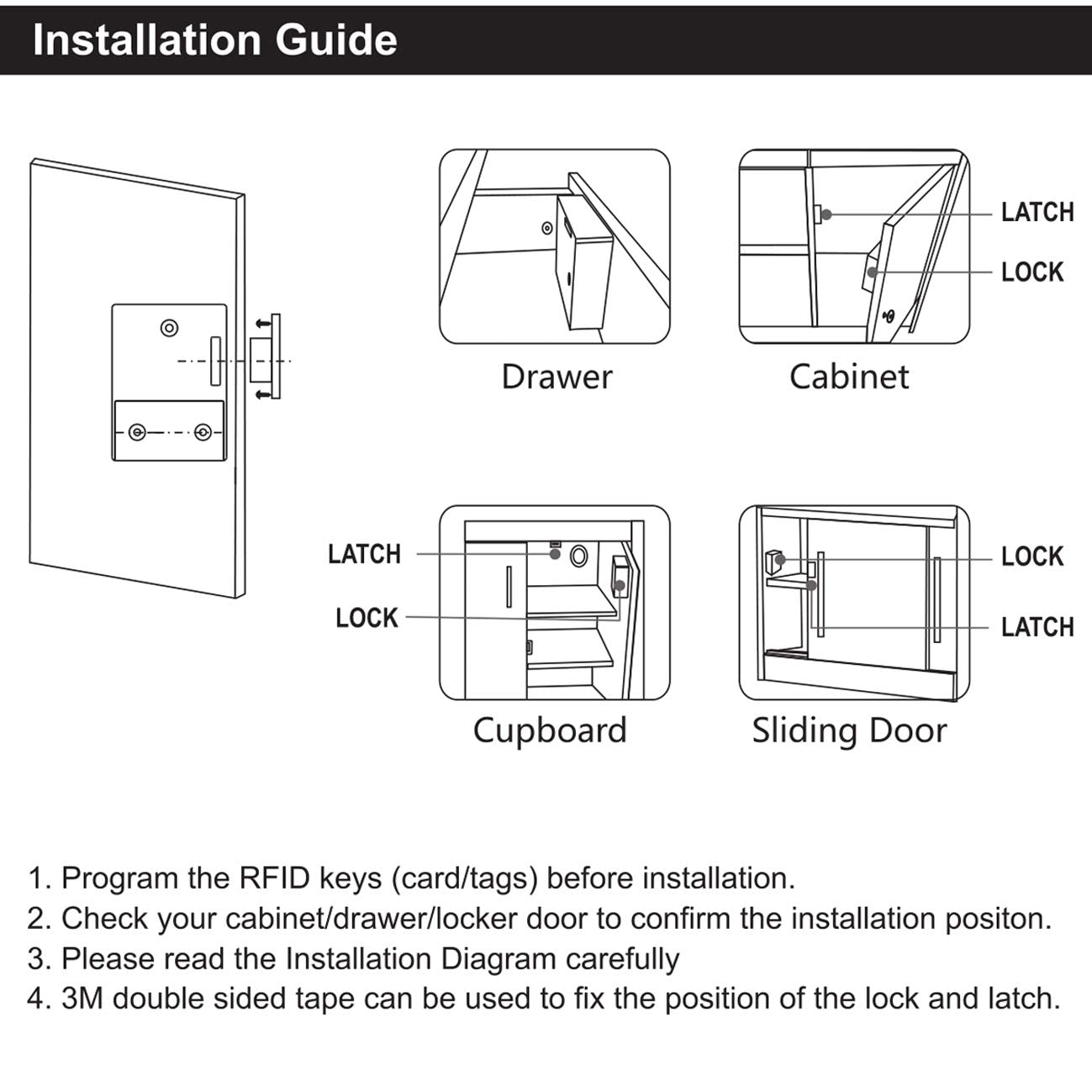 WOOCH RFID lock features compact metal latch for durability.