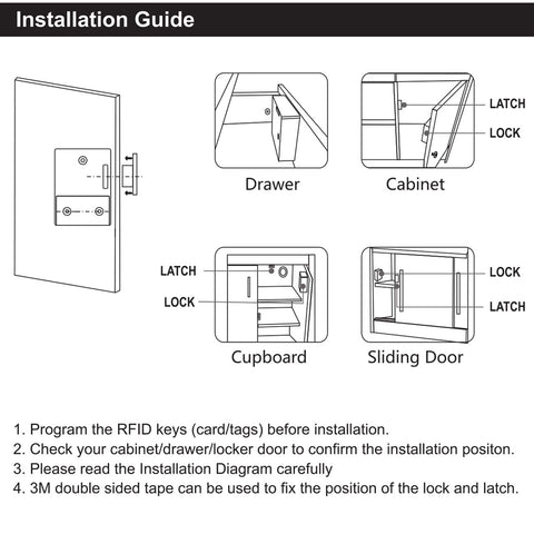 WOOCH RFID lock features compact metal latch for durability.