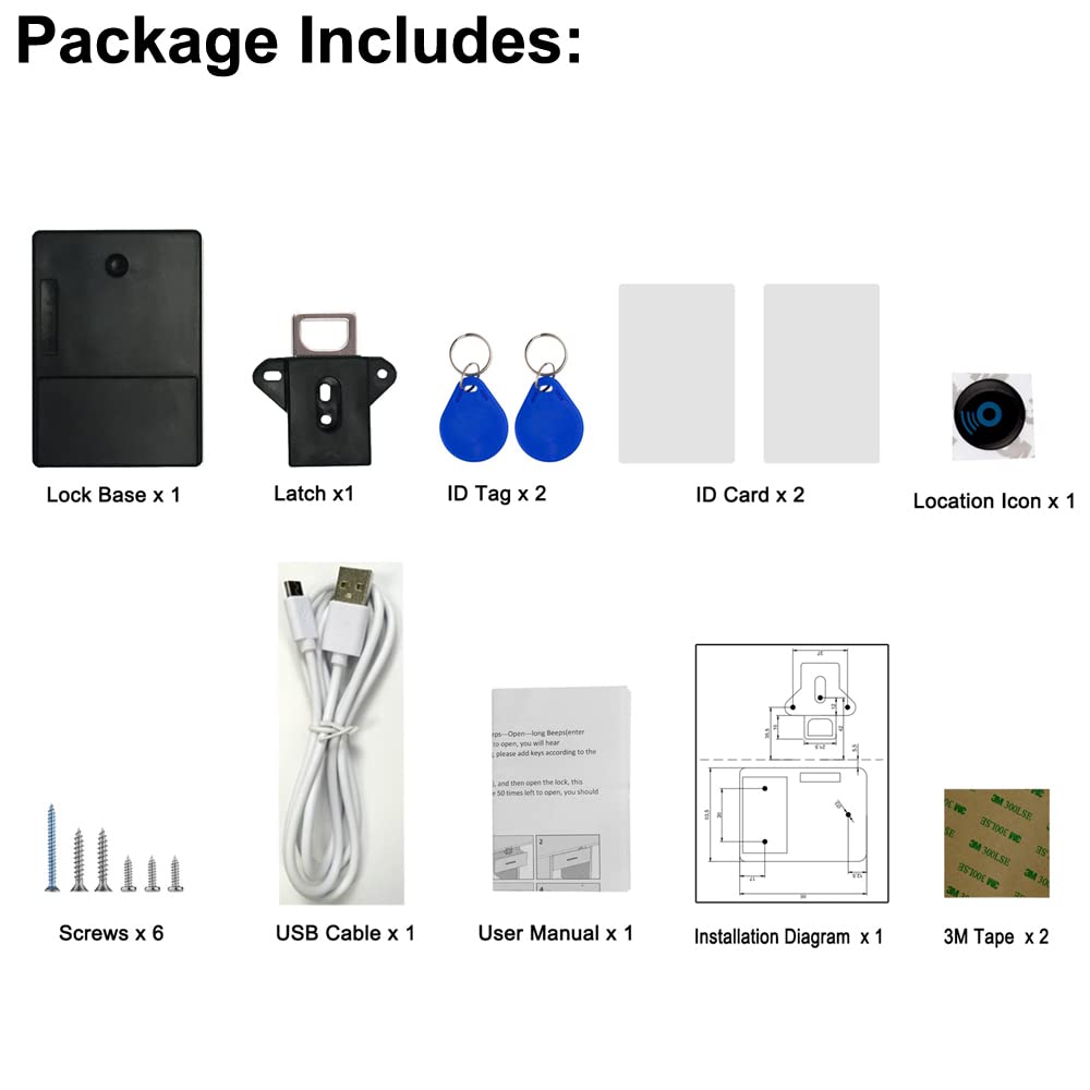 WOOCH RFID lock two-pack for multiple cabinets and drawers.