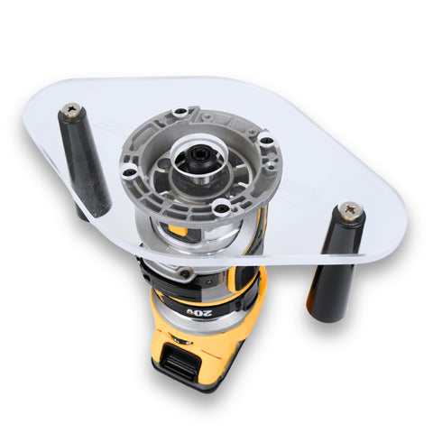 Wood Grain Junkie TrimFit Pro base with DeWalt DWP611 for precise routing.