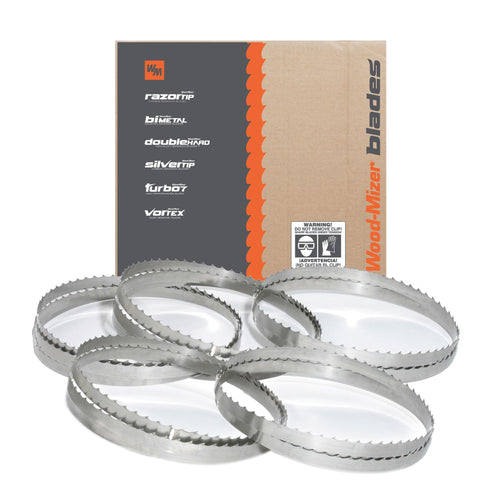 Wood-Mizer 144-inch blades pack for portable sawmills across brands.