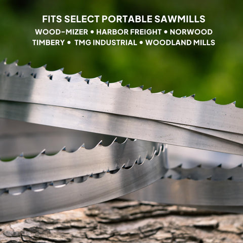 Wood-Mizer all-purpose 10-degree hook-angle for versatile species sawing.