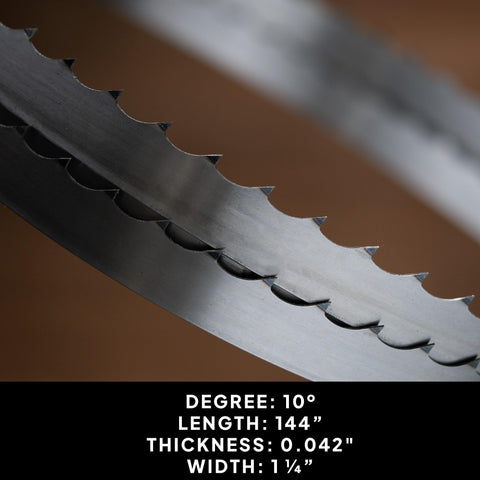 Wood-Mizer DoubleHard high-alloy steel close-up highlighting durability.