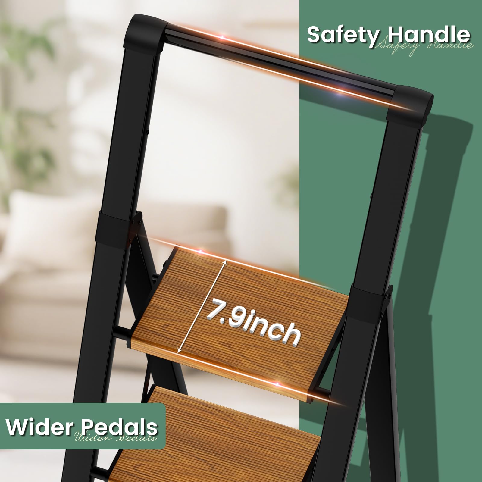 Wood Nymph rubber base protects floors and adds stability.