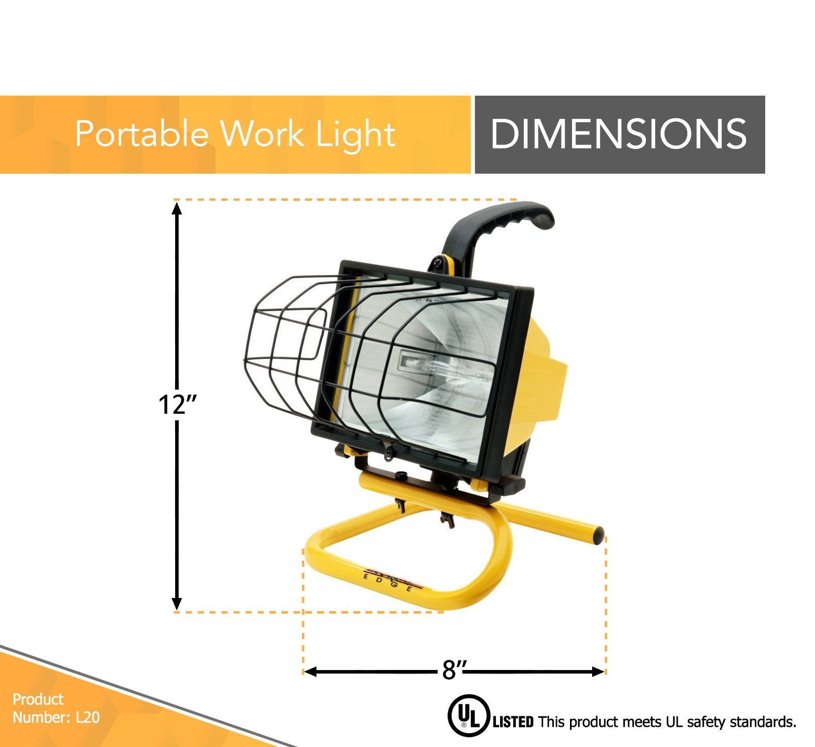 Woods 500W portable work light stand for versatile angling and on the go lighting.