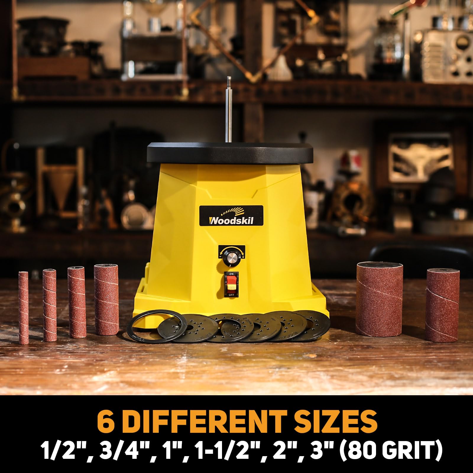 Woodskil 4A dust port enables clean, debris-free sanding.