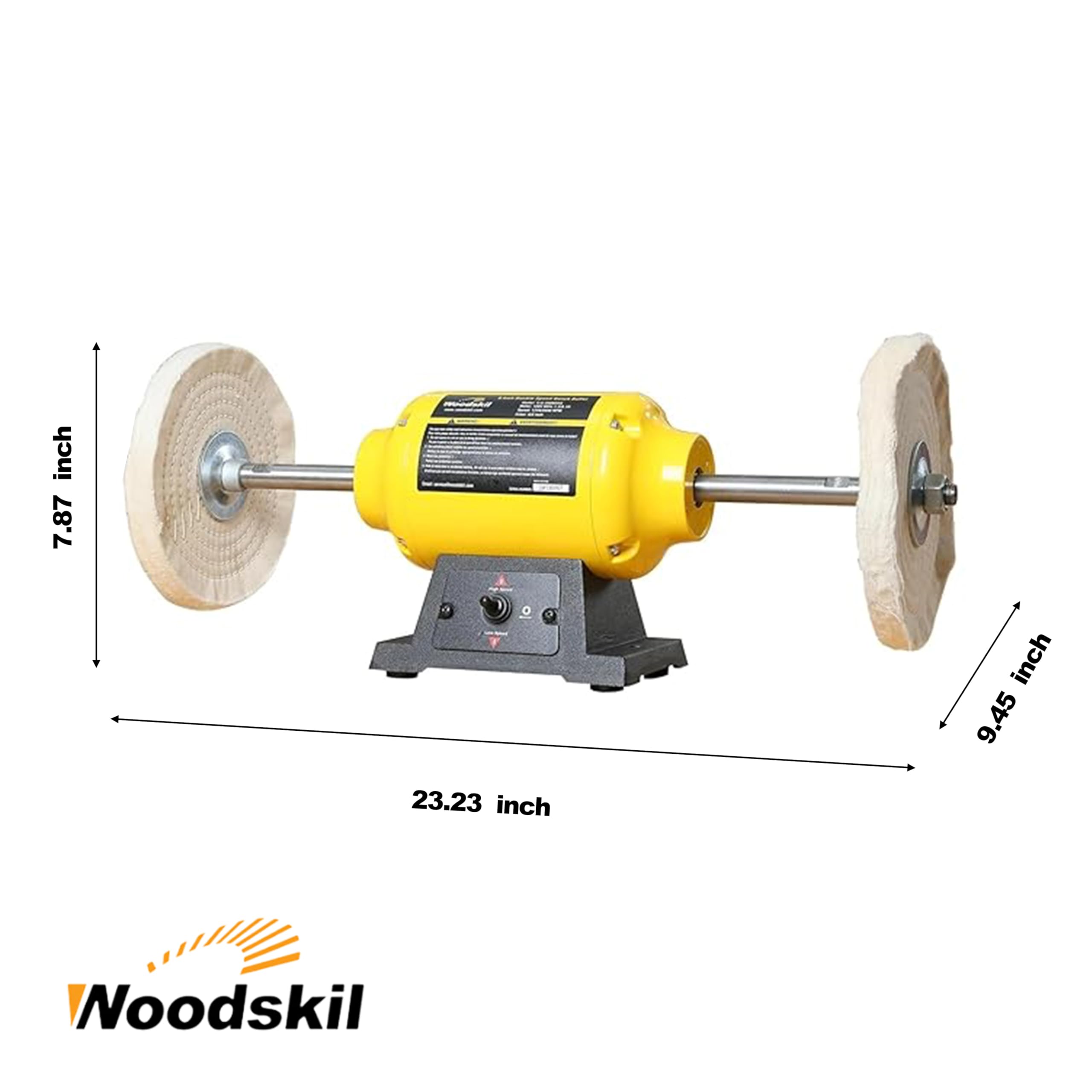 Woodskil 8-inch cotton wheels assembly enabling smooth, mirror-like finishes on metal and jewelry