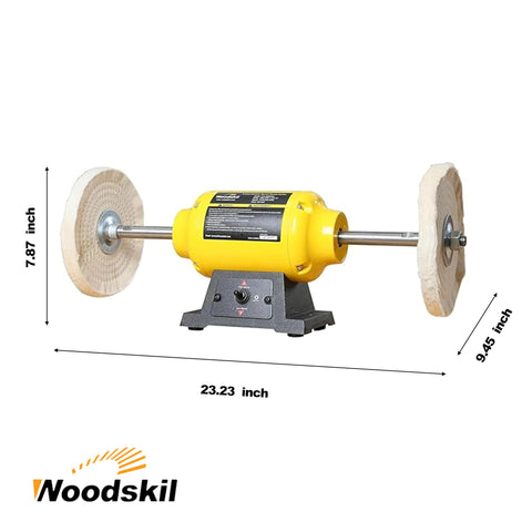 Woodskil 8-inch cotton wheels assembly enabling smooth, mirror-like finishes on metal and jewelry