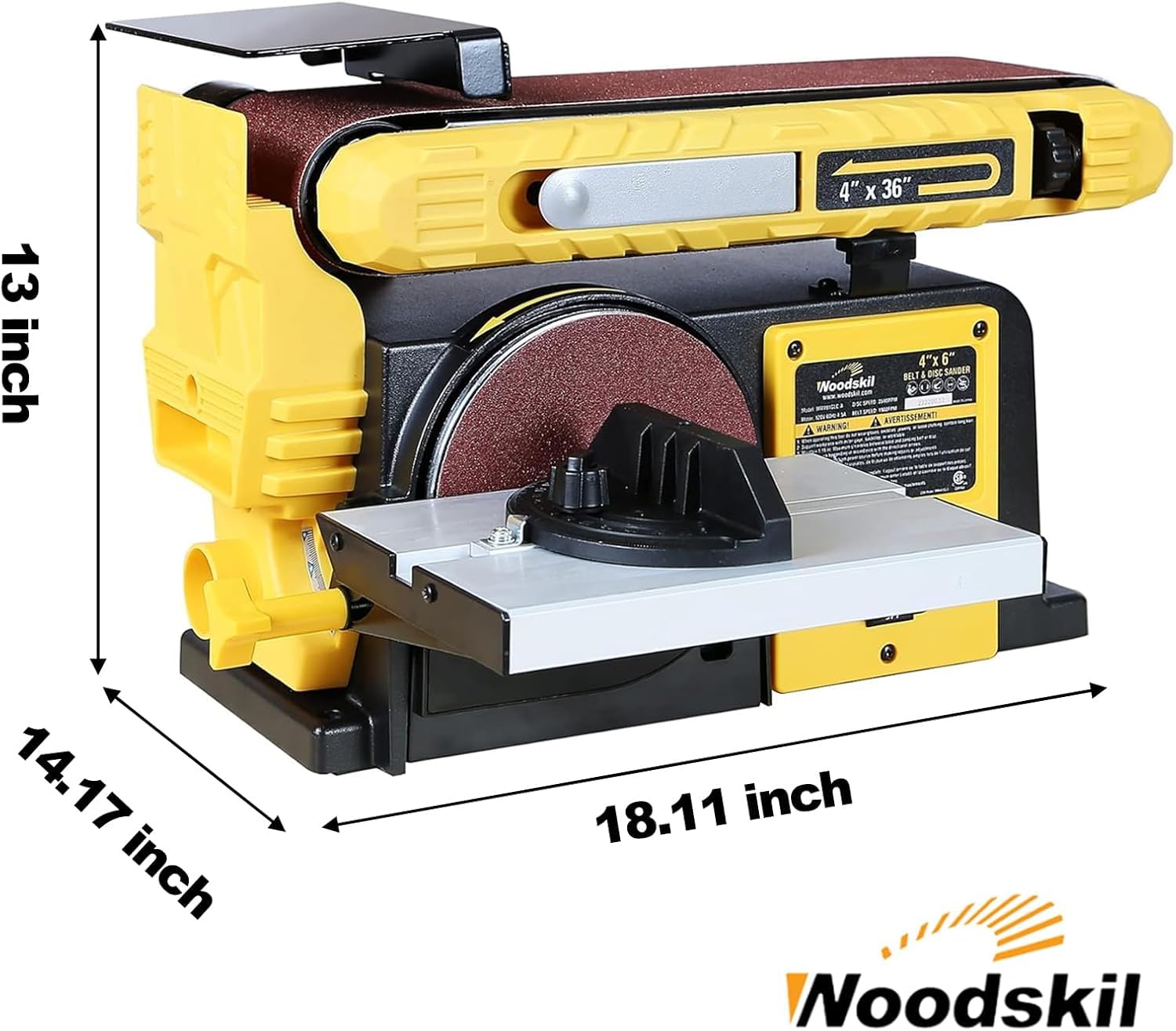 Woodskil belt sander with bevel gauge supports precise bevel grinding