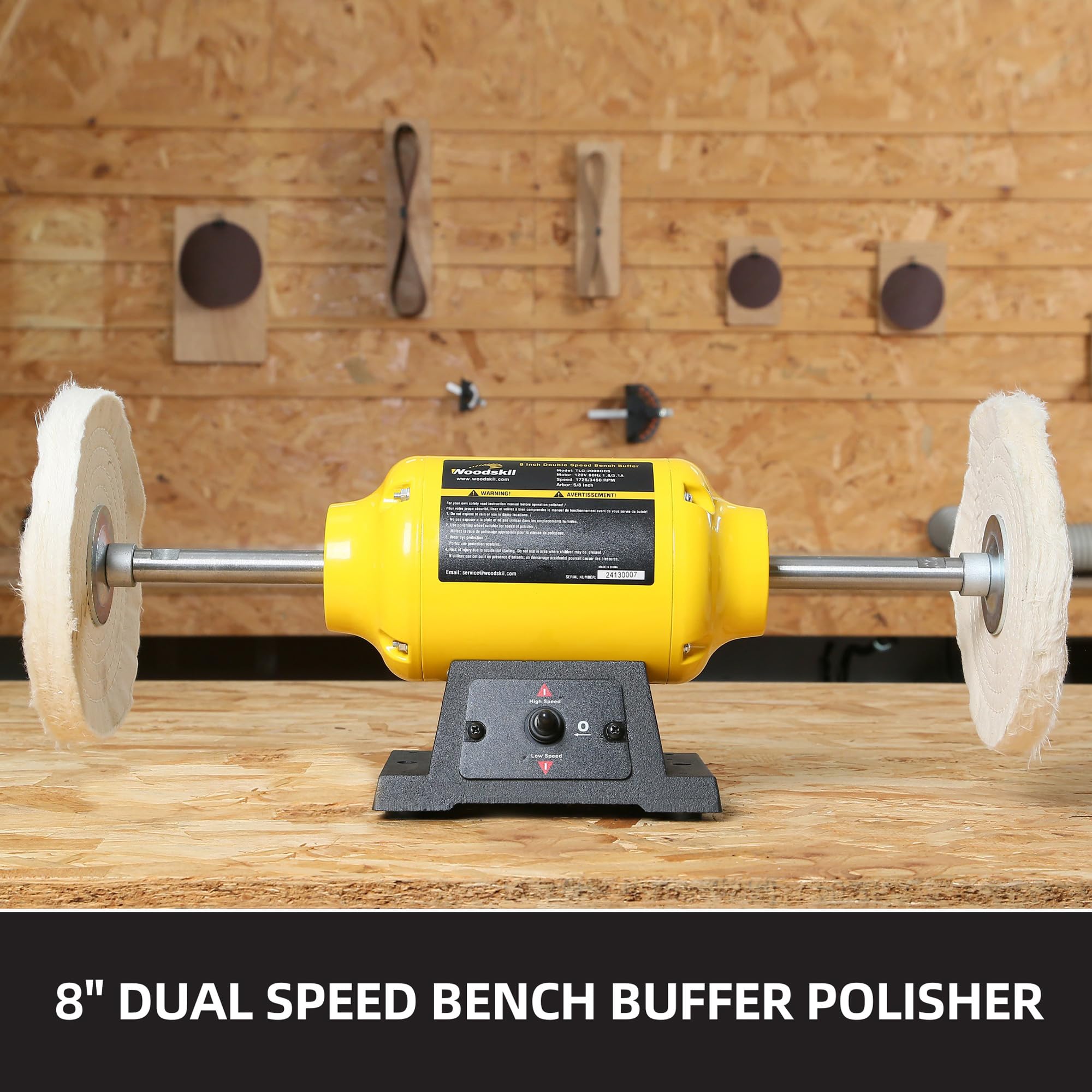 Woodskil included accessories wheels and wrench for quick setup