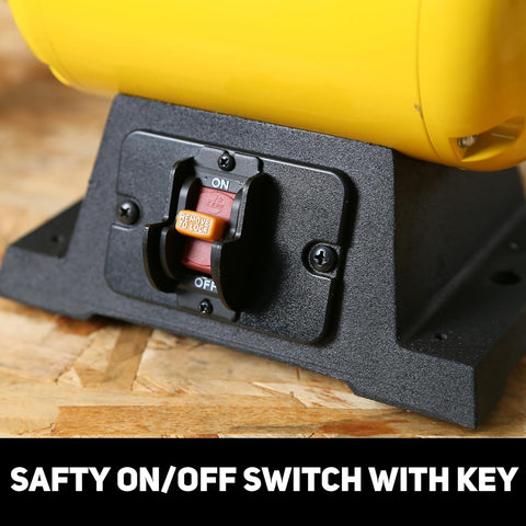 On/off safety key enhances control during busy workshop tasks