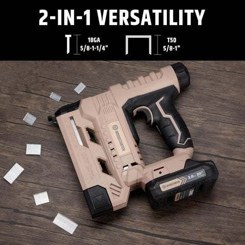 WoodStarter brad nailer depth dial enables precise setting for hardwood and softwood.