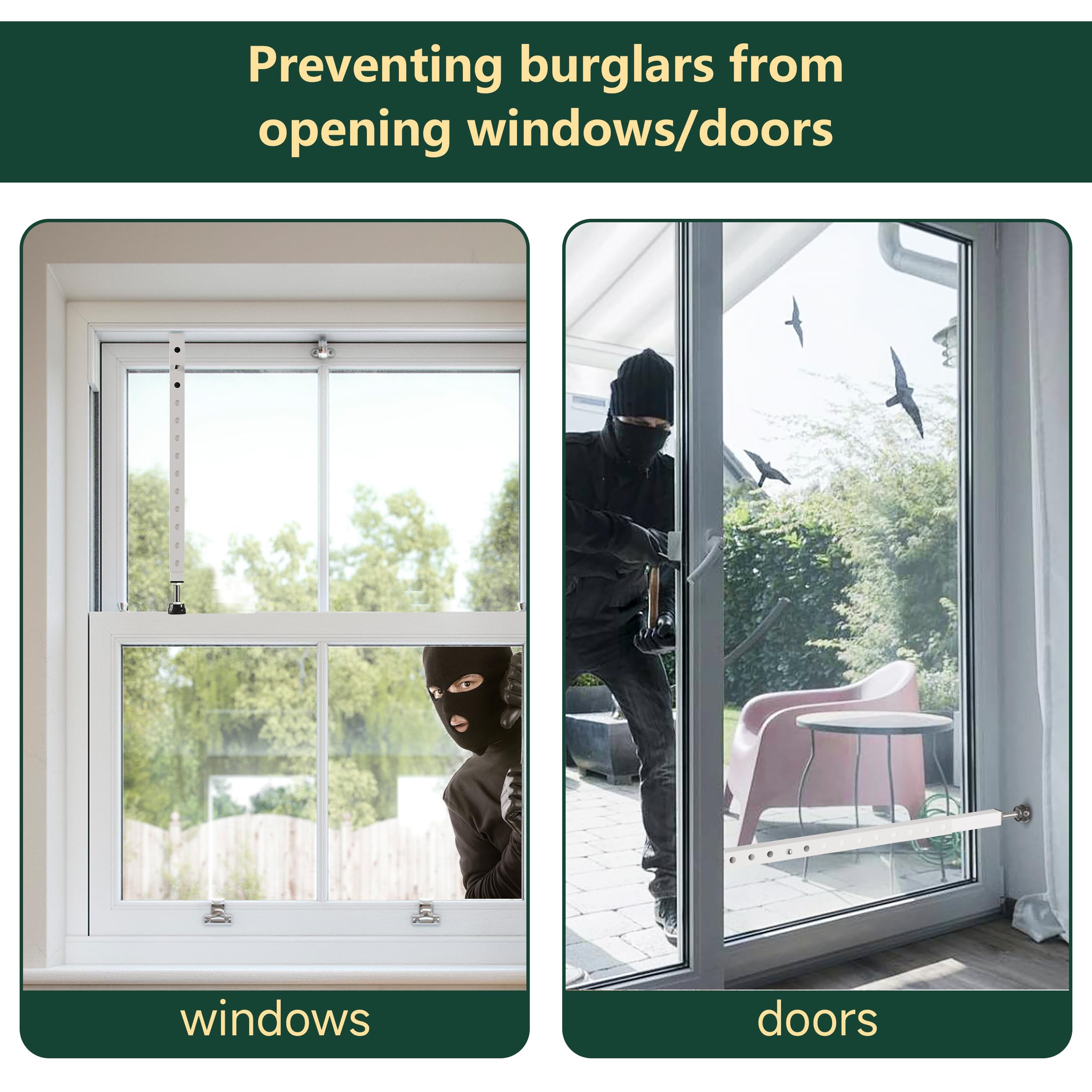 WooFog cream-finish window bar complements decor while adding security