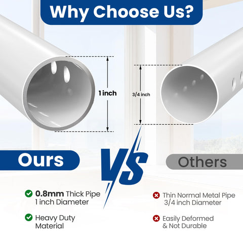 WooFog security bar with rubber feet protects surfaces during installation.