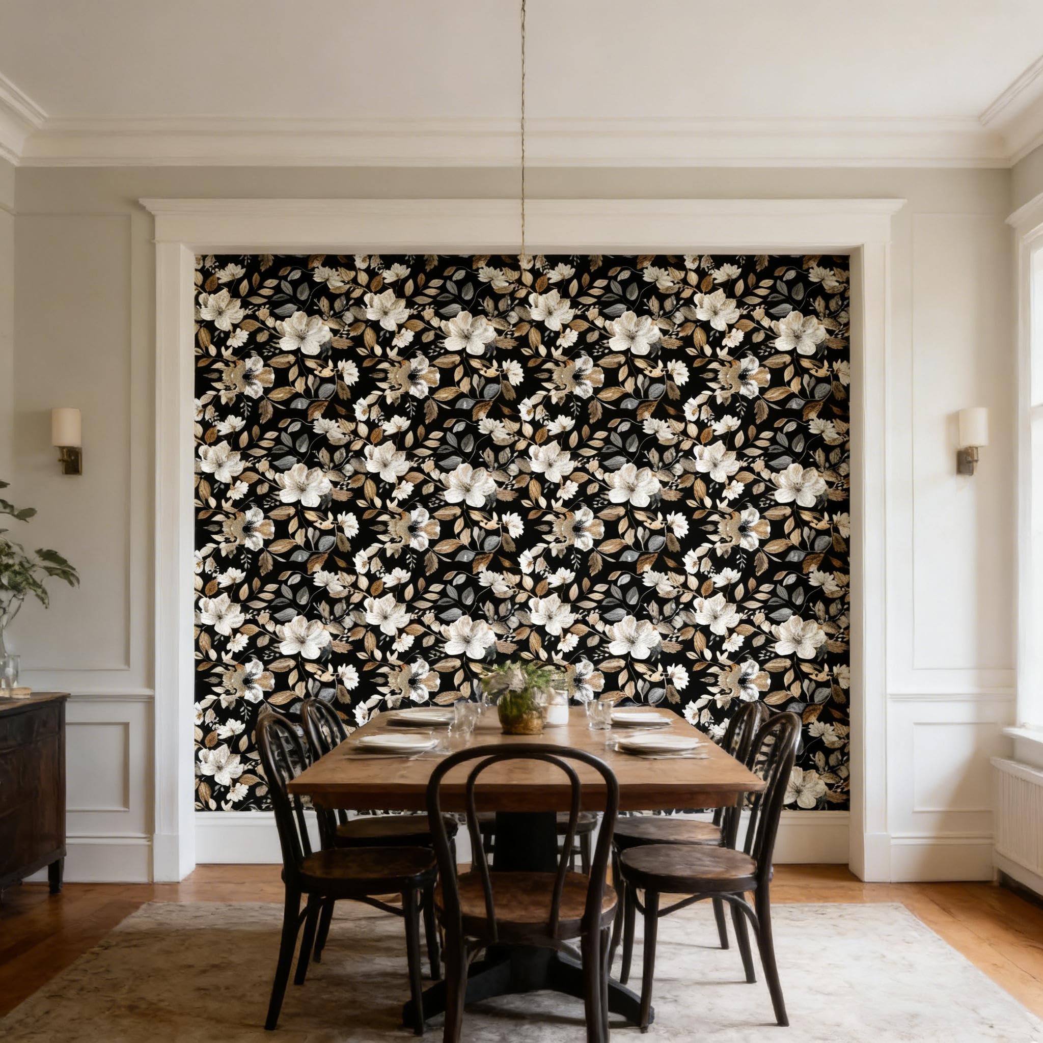 Wookmmy dark floral print adds farmhouse charm to any room