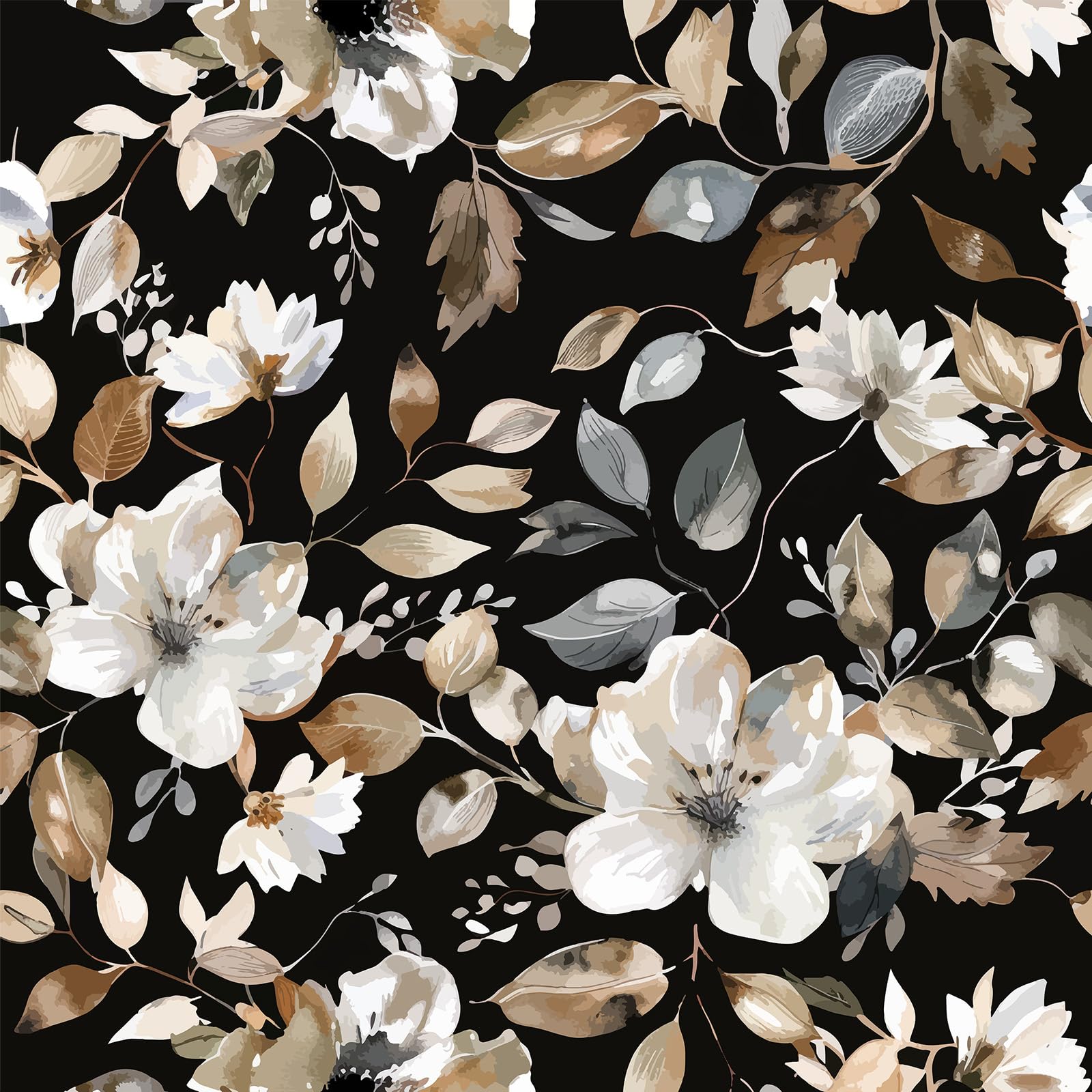 Wookmmy vintage dark floral roll showing classic design for quick room refresh.