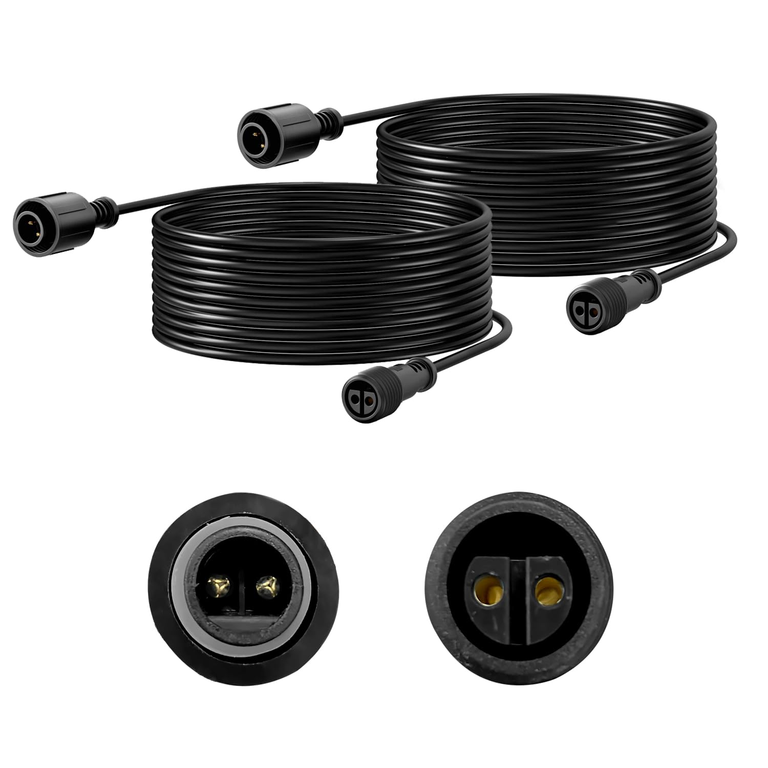 WOOLZ extension cord 6.5 ft with 2-PIN for warm white lights, tidy outdoor setup.