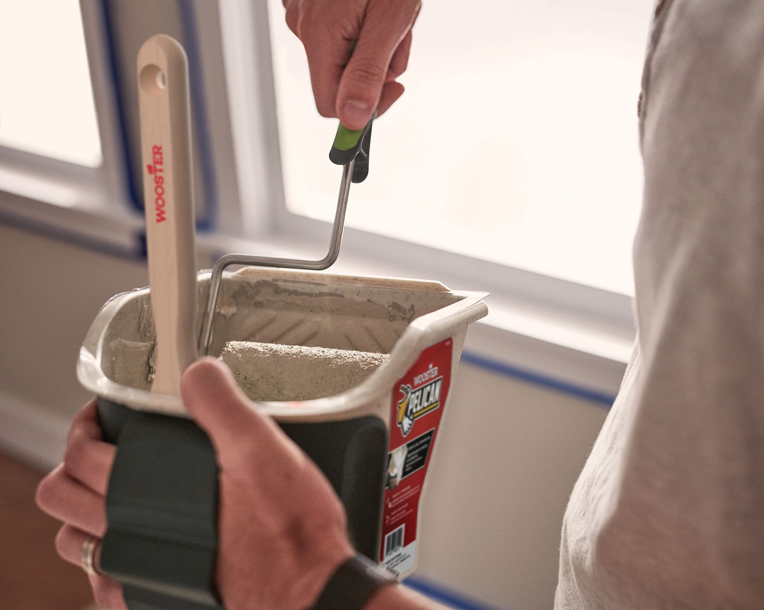 Durable polypropylene construction resists solvents and paint buildup for long-lasting performance.
