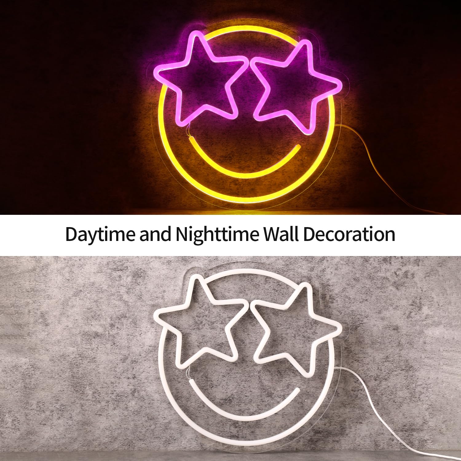 Wootfairy neon sign with two pre-drilled holes for easy, damage-free hanging.