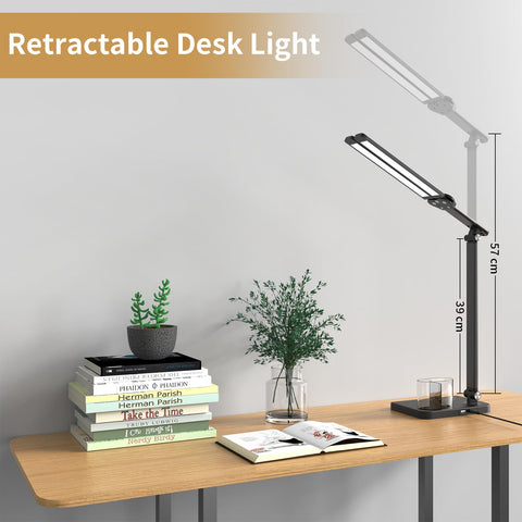 Woputne LED lamp rotates 180 degrees for flexible task lighting.
