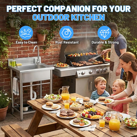 Worcest sink with hot and cold pipes enables instant temperature control
