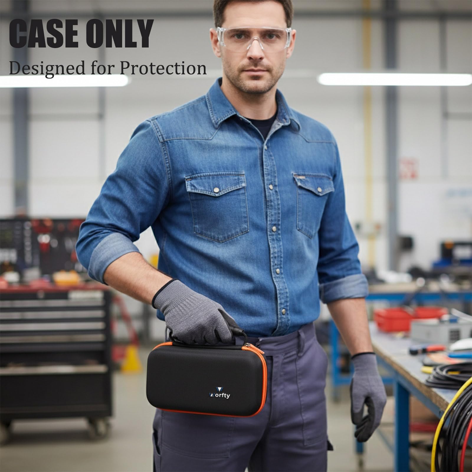 worfty hard multimeter case 80023P top mesh pocket keeps small parts organized.