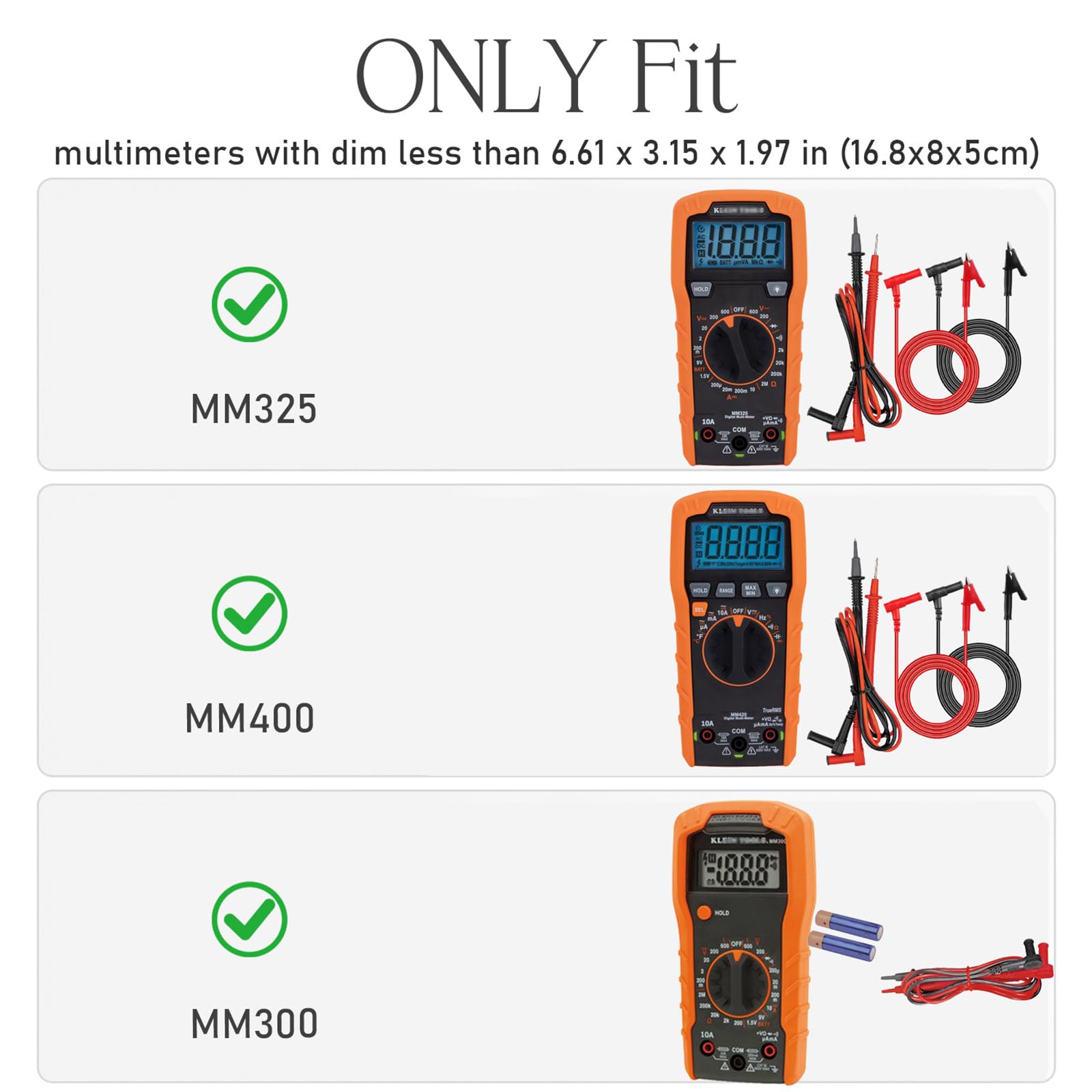 worfty hard multimeter case Klein MM400 with rugged shell for workplace transport.