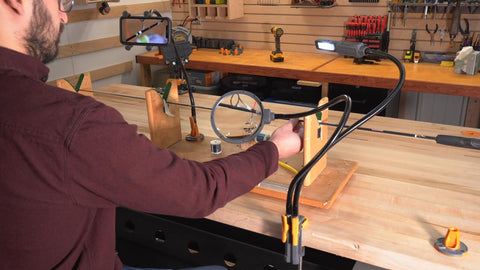 WORK IQ TOOLS IQ Connect 5-inch magnifying glass enhances detail for intricate work.