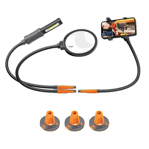 WORK IQ TOOLS IQ Connect bench mounts provide secure hands-free setup on any workbench.