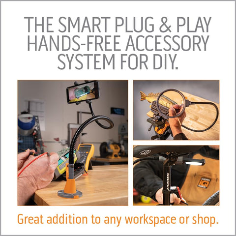 WORK IQ TOOLS IQ Connect reversible mounting supports surface or flush installation.