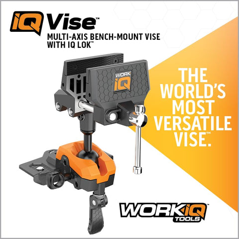 WORK IQ TOOLS rugged construction and cast aluminum frame for portable use.