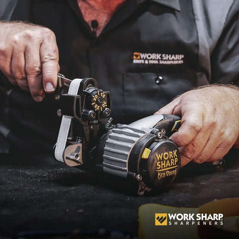 Work Sharp WSSAKO81120 belt kit side view shows compact profile for easy storage